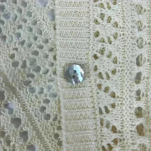 Cyrus NWT Open Stitch Creamy Alabaster Off White Cardigan Sweater SZ X-Large - Picture 6 of 10